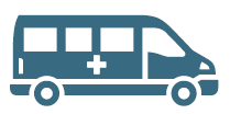 Icon of medical transport van.